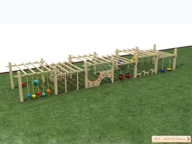 幼儿园户外大型实木制攀爬架荡桥组合游乐设备玩具 HX1301B