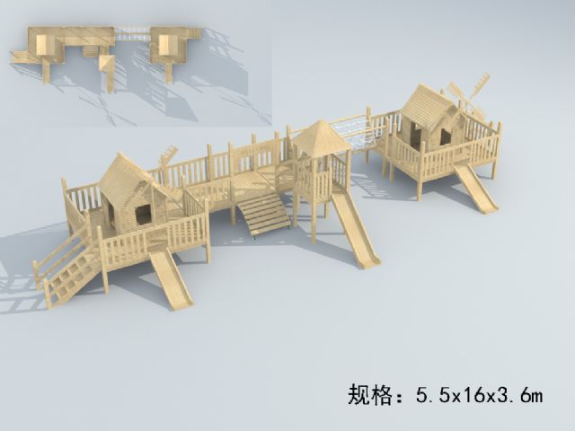 幼儿园实木制组合大型小博士滑梯玩具 HX2101C