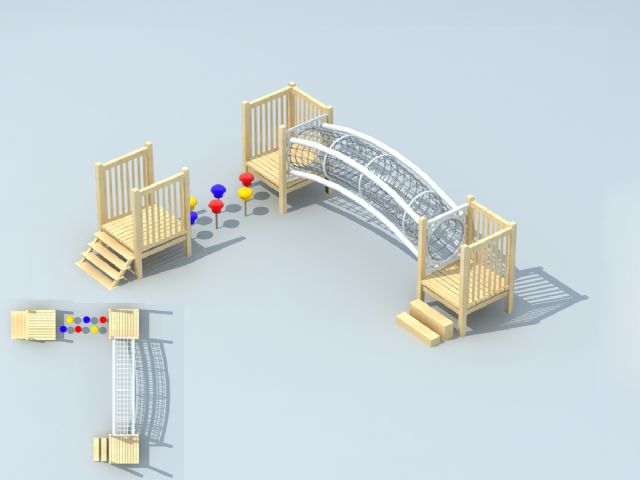 幼儿园实木制攀爬架组合游乐设备玩具 HX1301P
