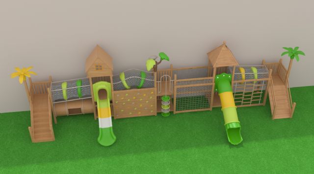 户外大型组合实木制滑梯拓展幼儿园玩具