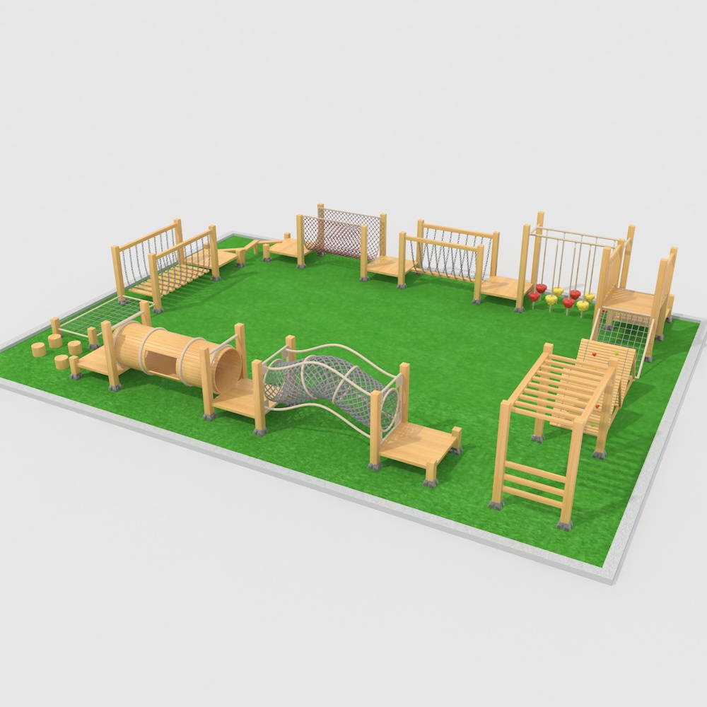 幼儿园户外大型实木制钻洞攀爬组合游乐玩具设施