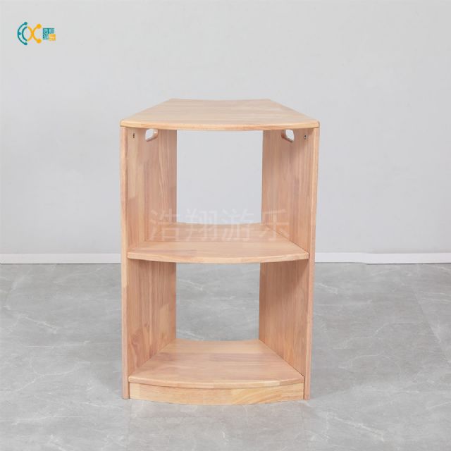 浩翔幼儿园实木制班级家具橡胶木弧形玩具储物柜53*33*60cm