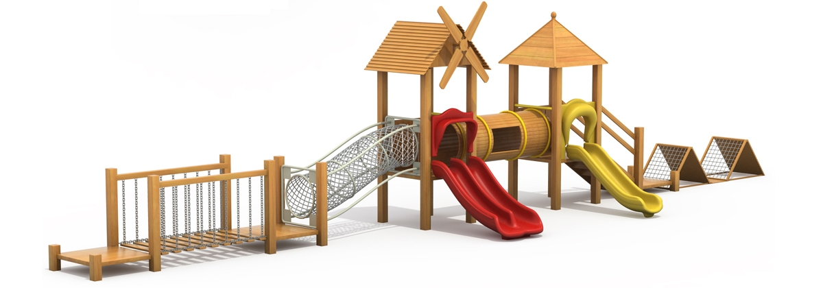 幼儿实木滑梯